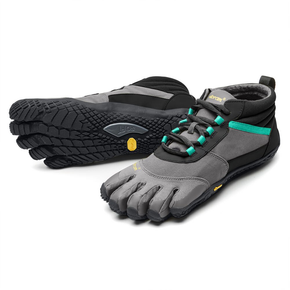 Vibram FiveFingers Dames V-Trek Insulated - Bergschoenen Zwart/Grijs/Groen - 169075KOP